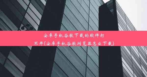 安卓手机谷歌下载的软件打不开(安卓手机谷歌浏览器怎么下载)