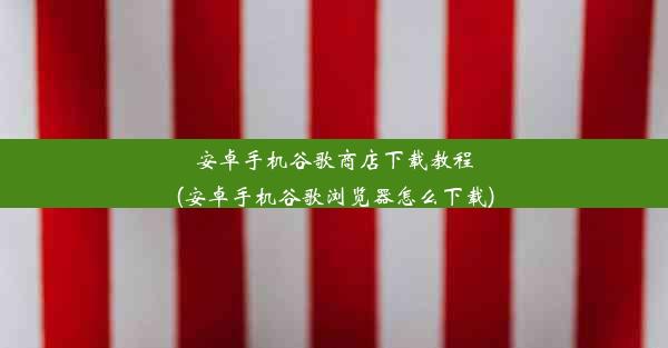 安卓手机谷歌商店下载教程(安卓手机谷歌浏览器怎么下载)