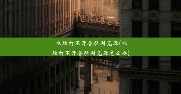 电脑打不开谷歌浏览器(电脑打不开谷歌浏览器怎么办)