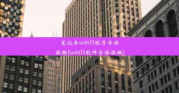 笔记本win11程序字体模糊(win11软件字体模糊)