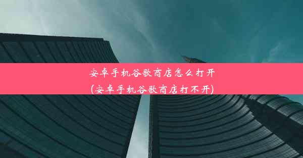 安卓手机谷歌商店怎么打开(安卓手机谷歌商店打不开)