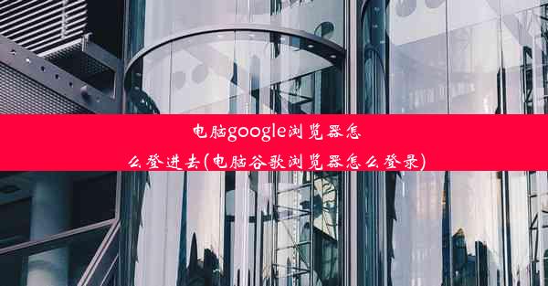 电脑google浏览器怎么登进去(电脑谷歌浏览器怎么登录)