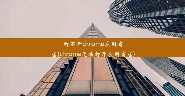 打不开chrome应用商店(chrome无法打开应用商店)