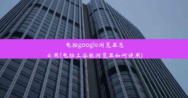 电脑google浏览器怎么用(电脑上谷歌浏览器如何使用)