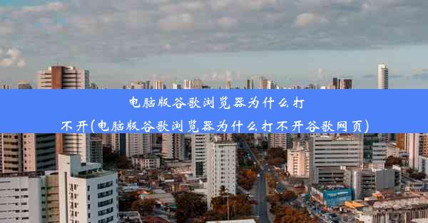 电脑版谷歌浏览器为什么打不开(电脑版谷歌浏览器为什么打不开谷歌网页)