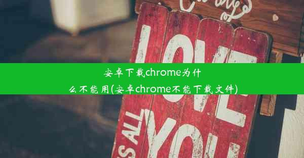 安卓下载chrome为什么不能用(安卓chrome不能下载文件)