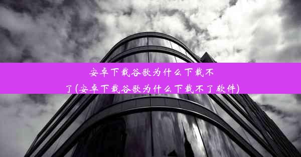 安卓下载谷歌为什么下载不了(安卓下载谷歌为什么下载不了软件)